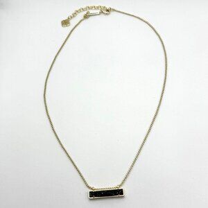 Kendra Scott Modern Drusy Bar Pendant Gold Tone Necklace